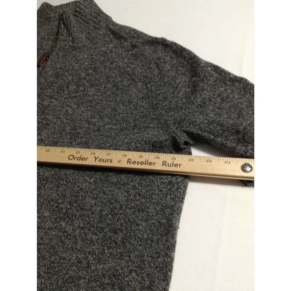 J.Crew Mens Half Zip Pullover Sweater Gray 100% Lambswool Size Large Style 13956